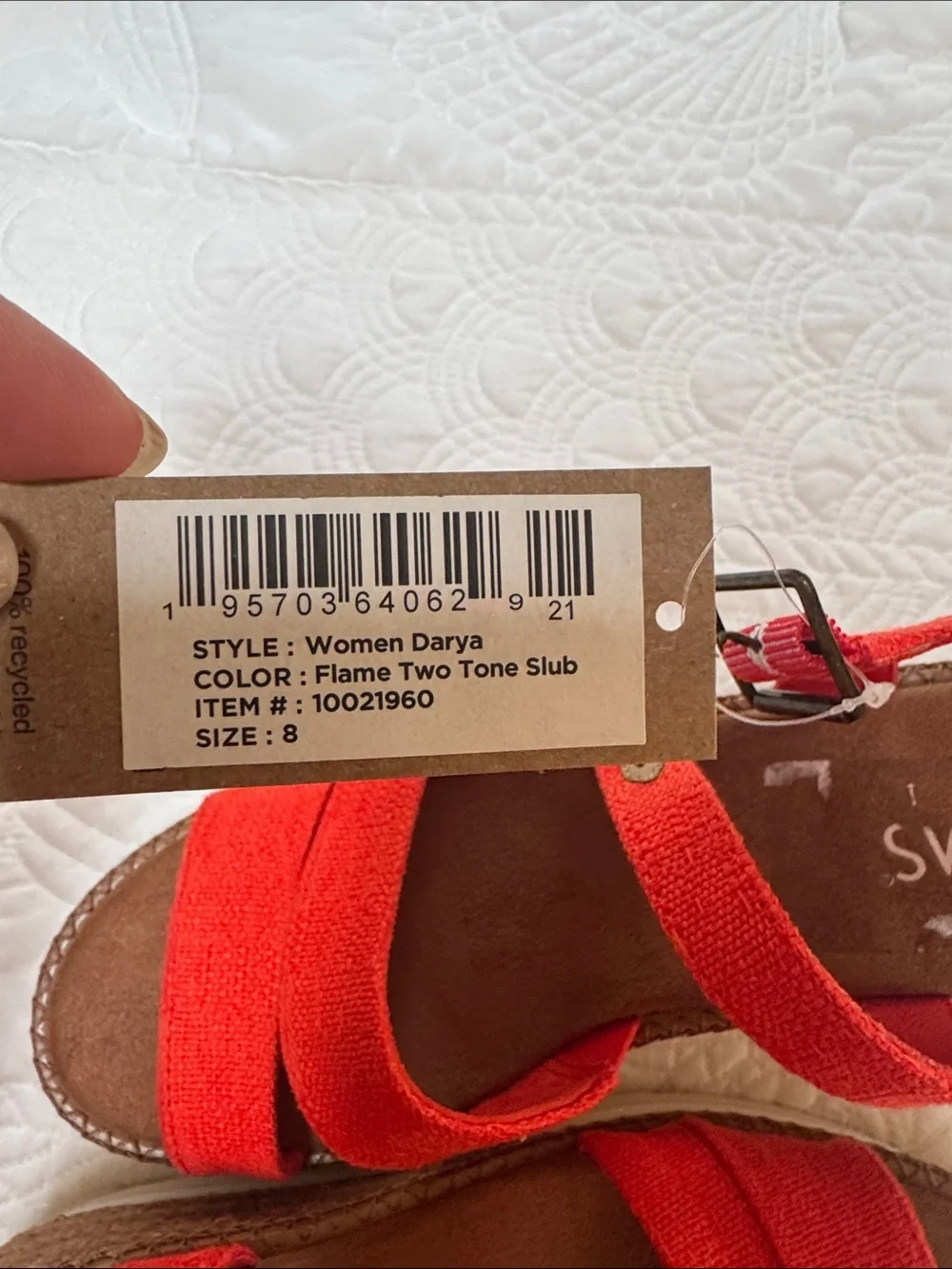 Toms Orange Braided Platform Espadrille Sandals